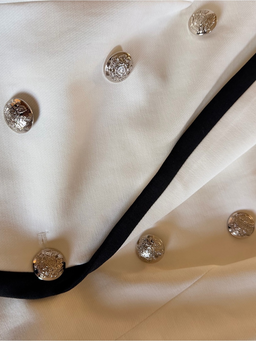 Brand New White House Black Market White Blazer with Black Trim Double-Breasted - Picture 8 of 10